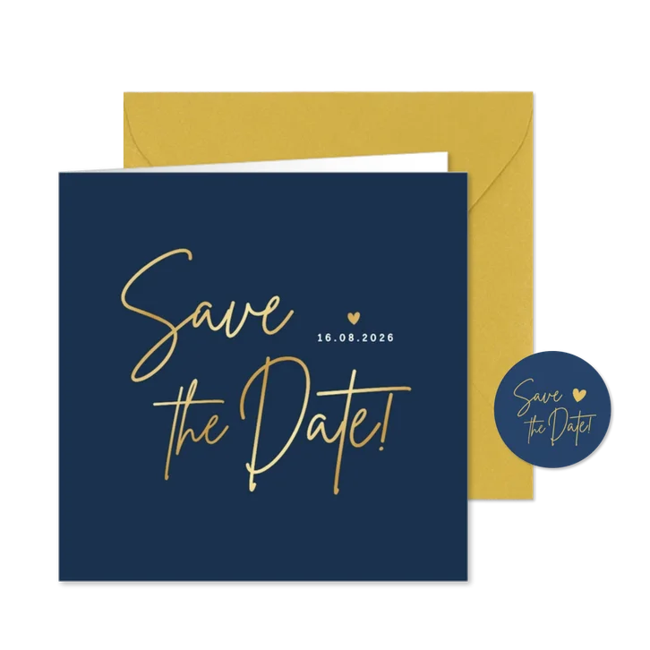 Stijlvolle minimalistische Save the Date kaart met datum
