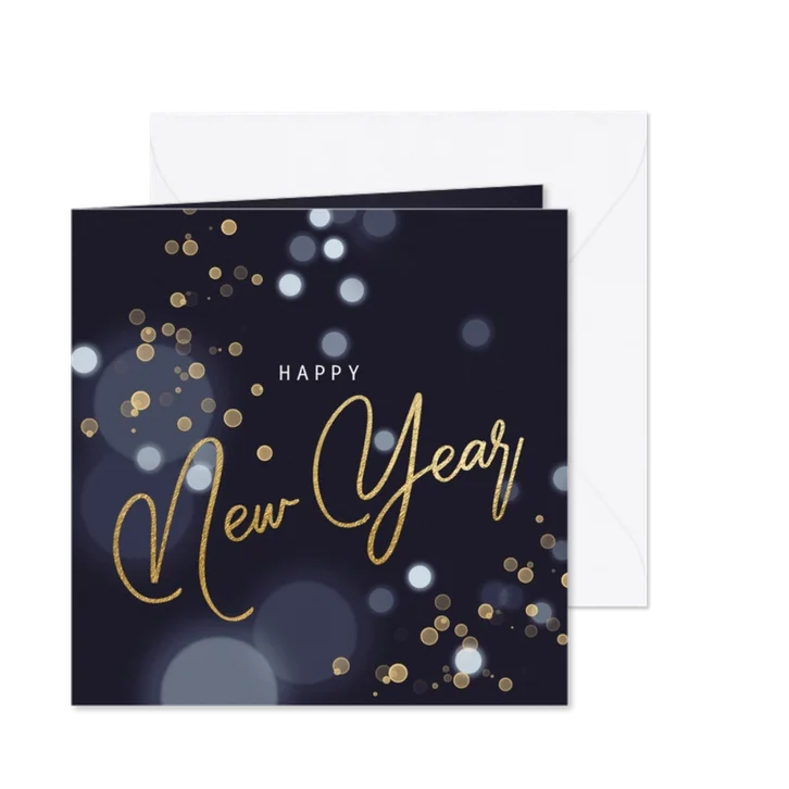 Stijlvolle nieuwjaarskaart met bubbels
