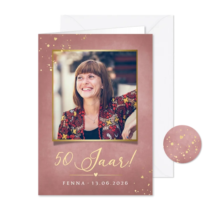 Stijlvolle roze uitnodigingskaart voor verjaardagsfeest