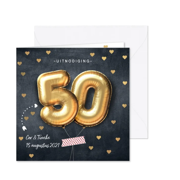 Stijlvolle uitnodiging 50 jarig huwelijk