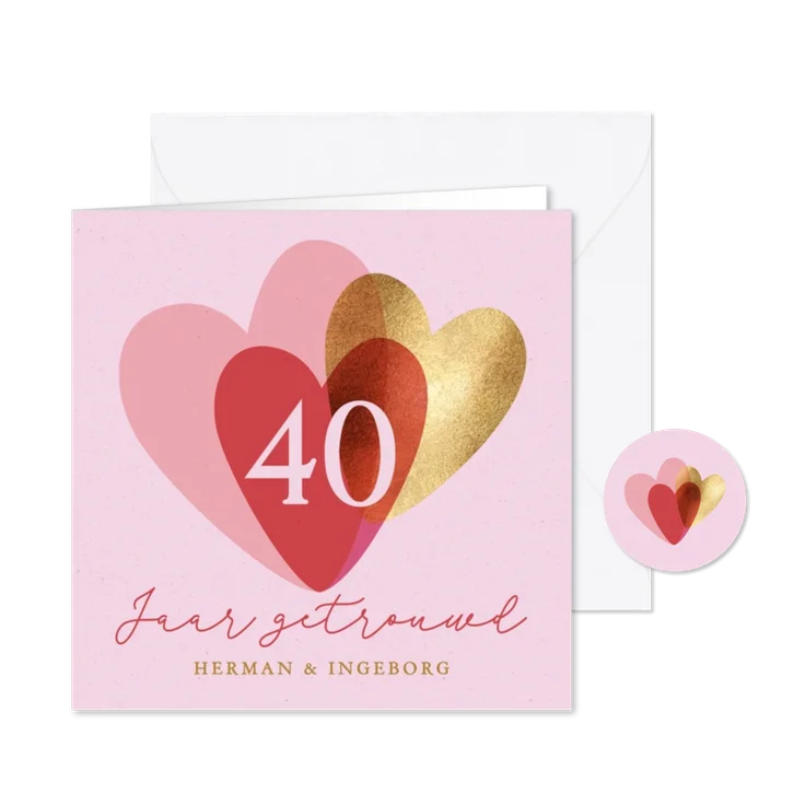Stijlvolle uitnodiging huwelijk jubileum feest hart