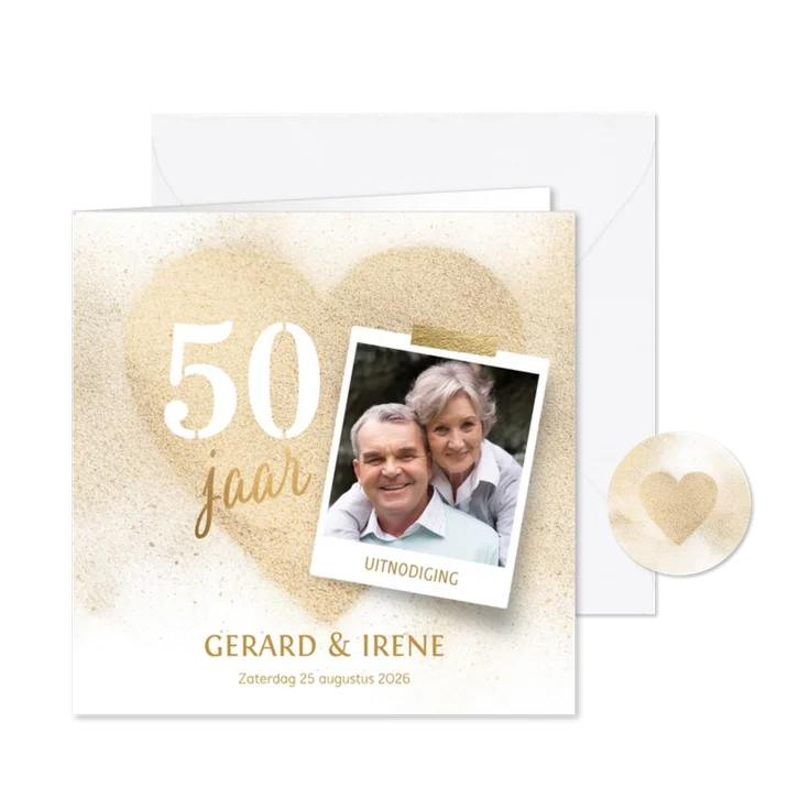 Stijlvolle uitnodiging jubileum 50 jaar hart