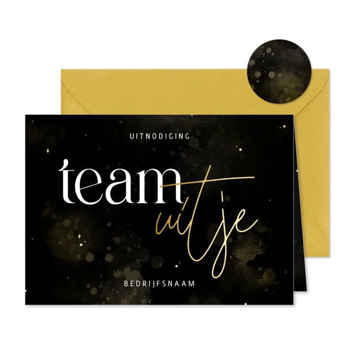 Stijlvolle uitnodiging teamuitje typografie