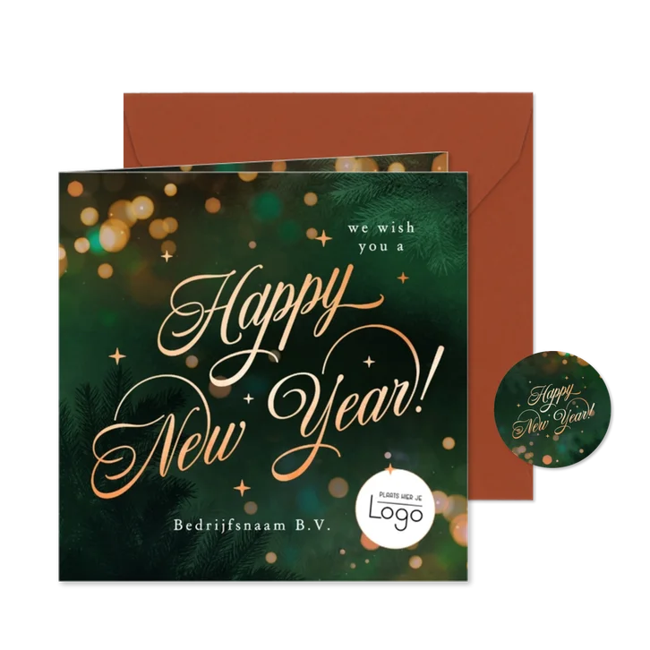 Stijlvolle zakelijke Happy New Year nieuwjaarskaart