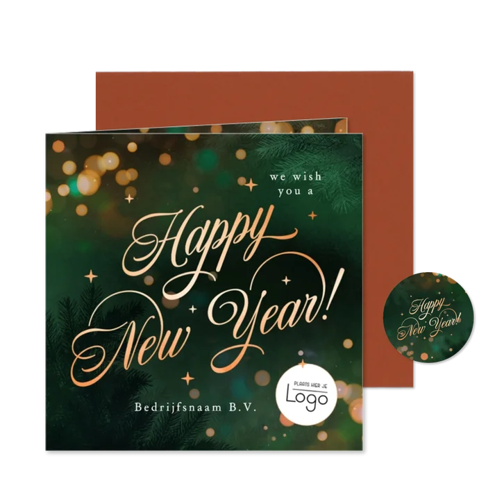 Stijlvolle zakelijke Happy New Year nieuwjaarskaart