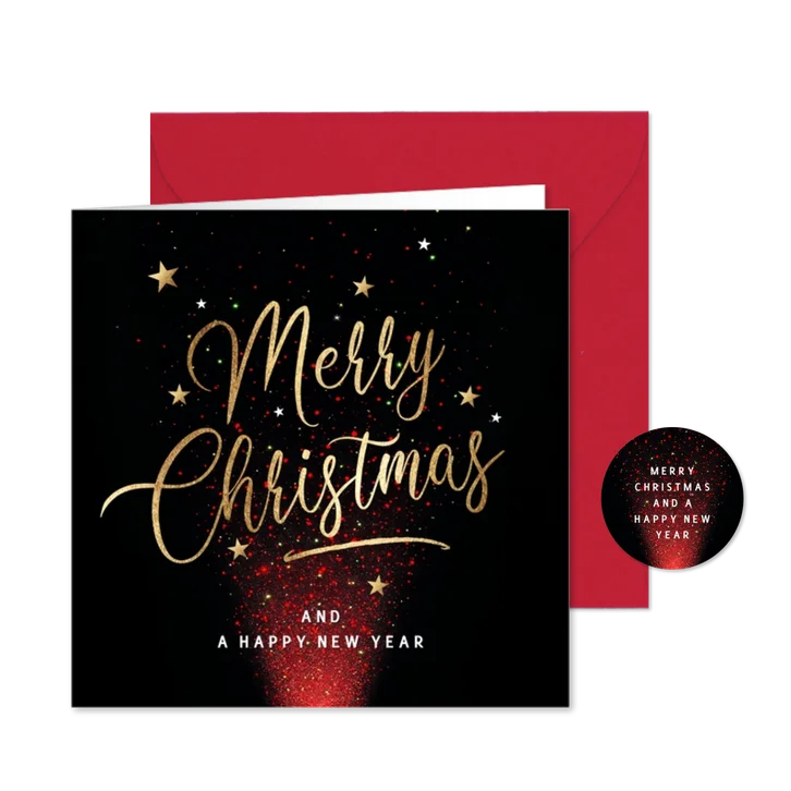 Stijlvolle zakelijke kerstkaart Merry Christmas