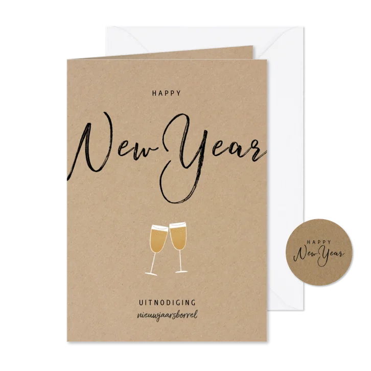 Stijlvolle zakelijke uitnodiging nieuwjaarsborrel
