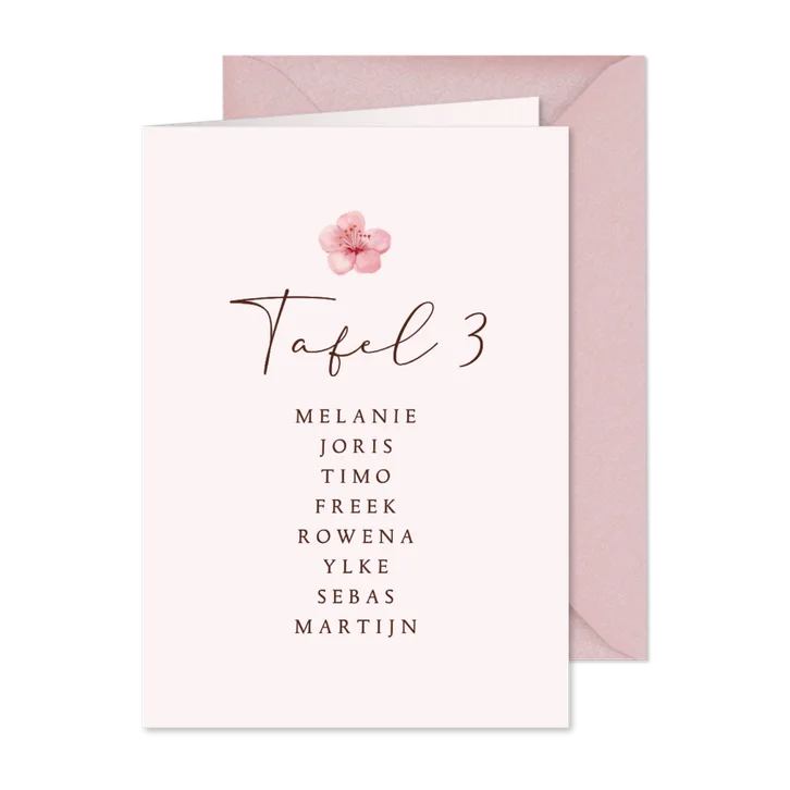 Tafelschikking lente bruiloft kersenbloesem romantisch