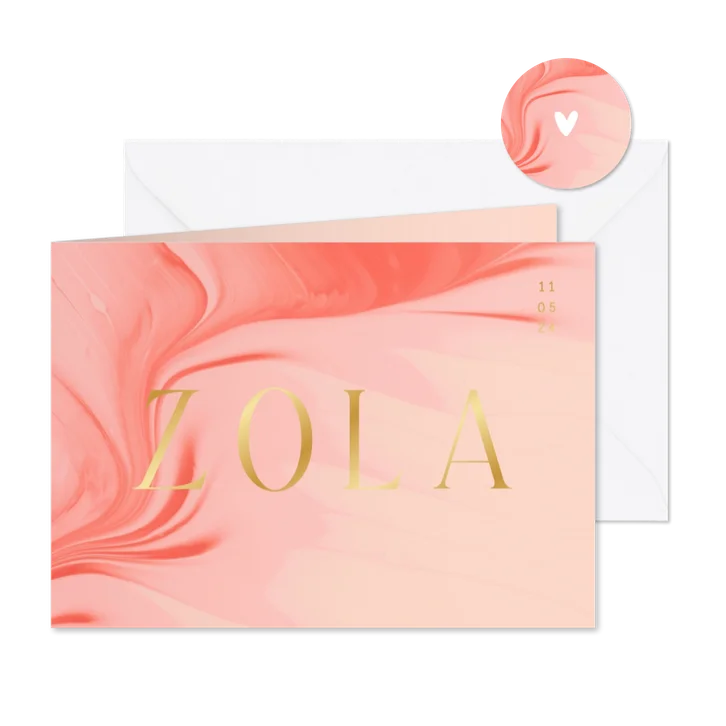Trendy geboortekaartje meisje felle tint roze met goud