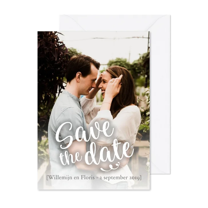Trouwen save the date met foto
