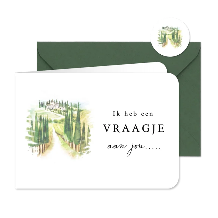 Trouwkaart bruidsmeisje in Toscane