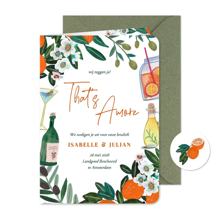 Trouwkaart That's Amore Zomer