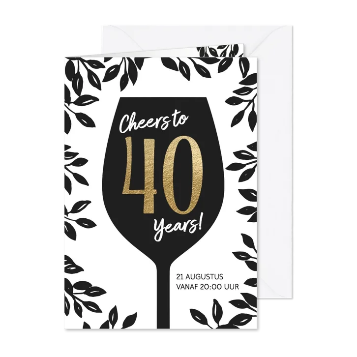 Uitnodiging 40 jaar verjaardag Cheers