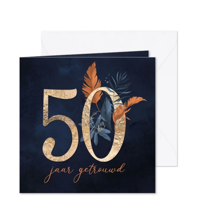 Uitnodiging 50 jarig huwelijksjubileum velvet look