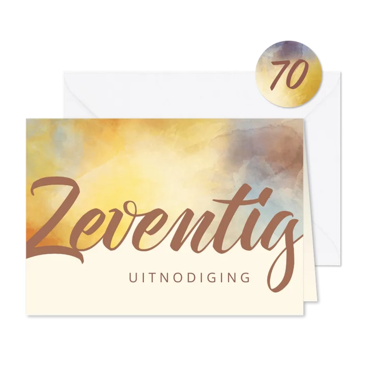 Uitnodiging 70 aquarel
