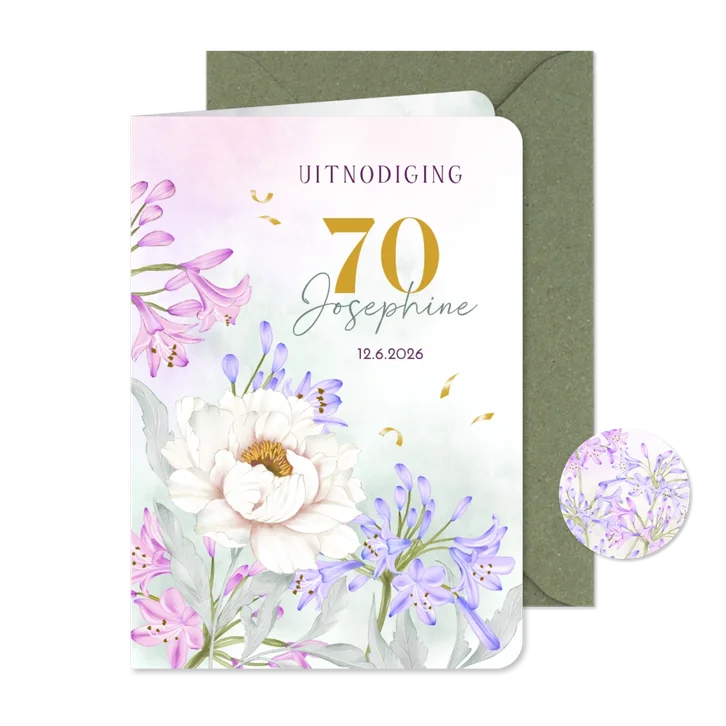 Uitnodiging Agapanthus en Pioenroos