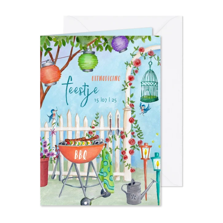 Uitnodiging BBQ feestje in de tuin