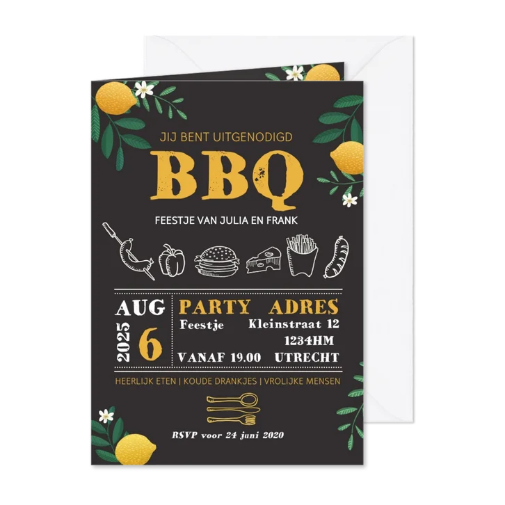 Uitnodiging BBQ met takjes