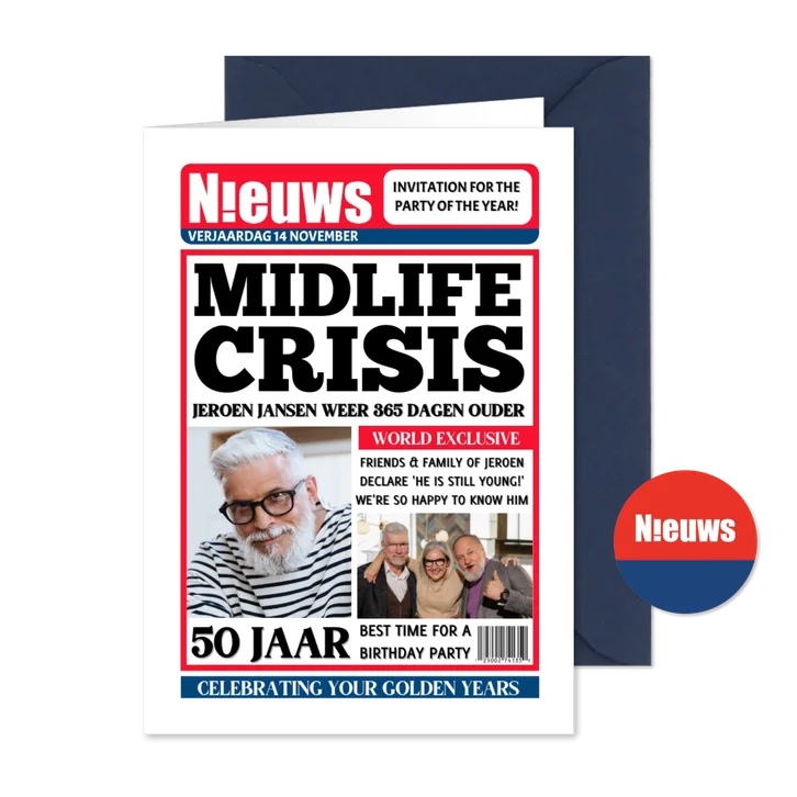 Uitnodiging cover nieuws krant tijdschrift