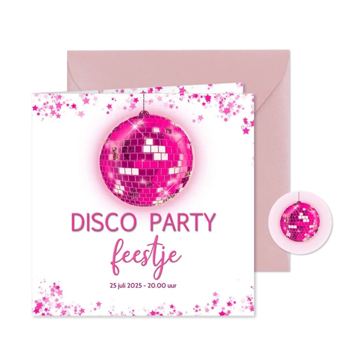 Uitnodiging discobal karaoke