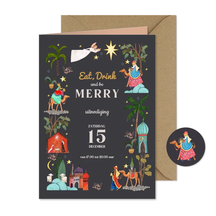 Uitnodiging drie koningen kerstfeest