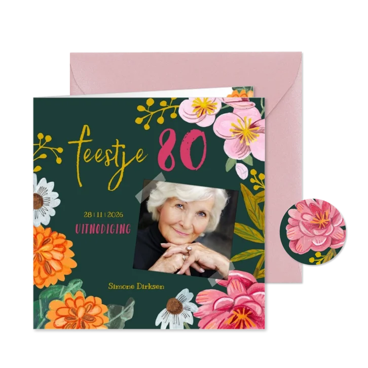 Uitnodiging feest bloemen bijzonder