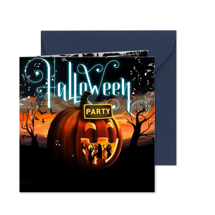 Uitnodiging Halloween Party Dansen In Een Pompoen
