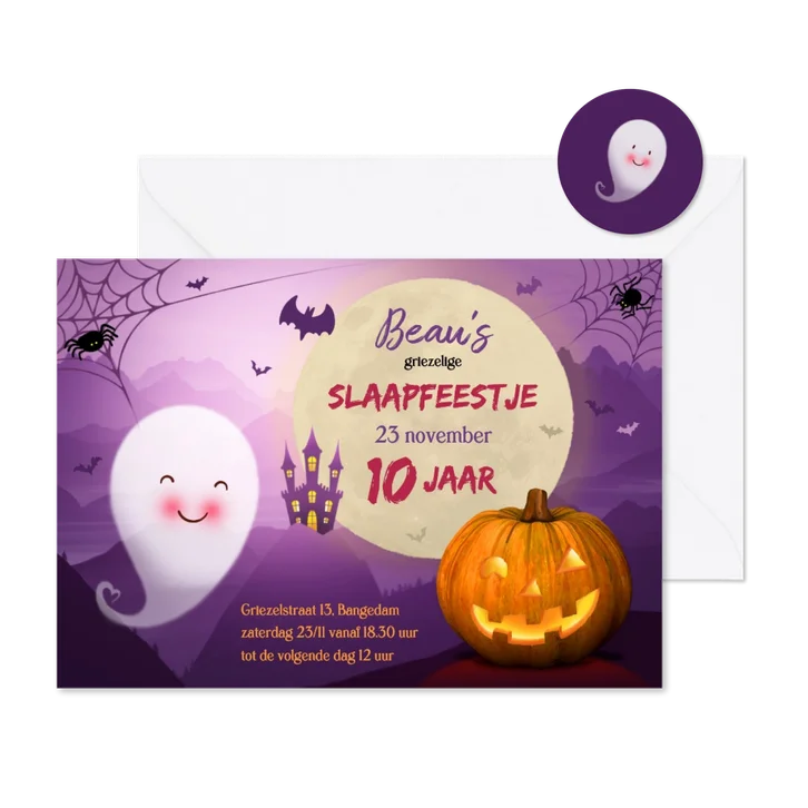 Uitnodiging Halloween slaapfeestje