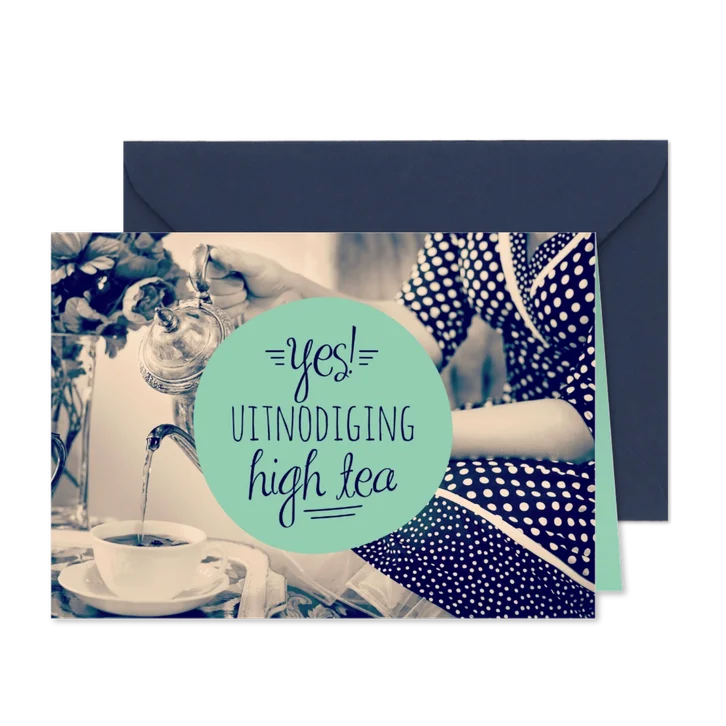 Uitnodiging high tea retro