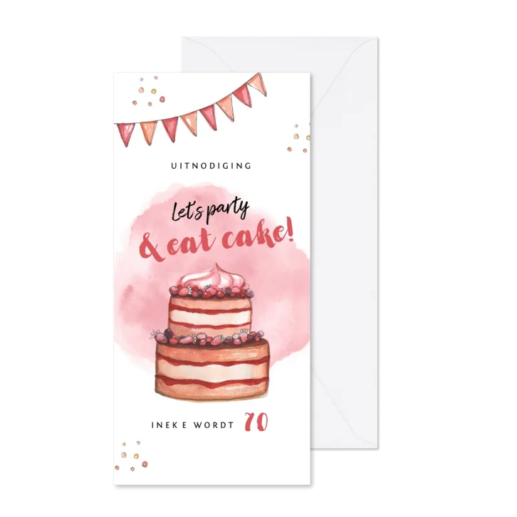 Uitnodiging hip vrouw met feestelijke waterverf illustraties