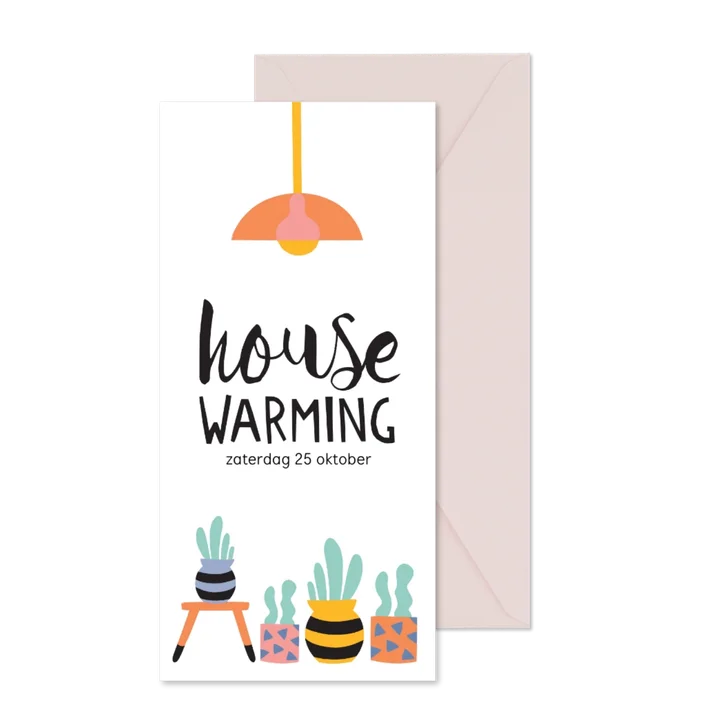 Uitnodiging housewarming cactus