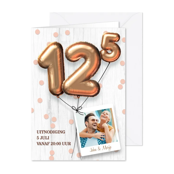 Uitnodiging huwelijk jubileum 12,5 jaar