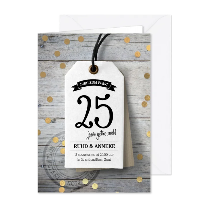 Uitnodiging Huwelijks jubileum label