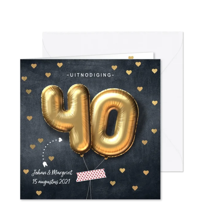 Uitnodiging jubileum 40 jaar ballon
