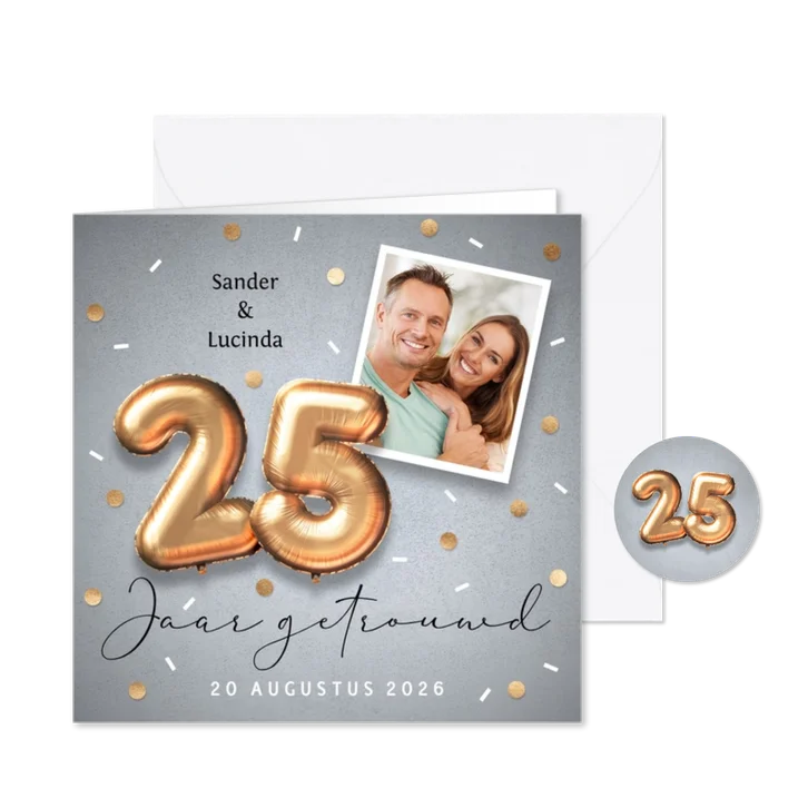 Uitnodiging jubileum ballonnen 25 jaar
