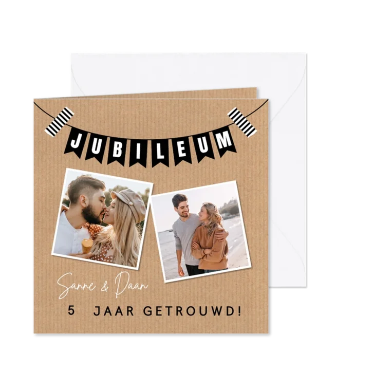Uitnodiging jubileum foto kraftlook 5 jaar getrouwd