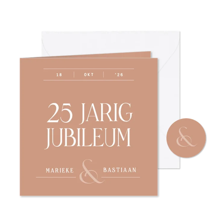 Uitnodiging jubileum typografisch klassiek terra