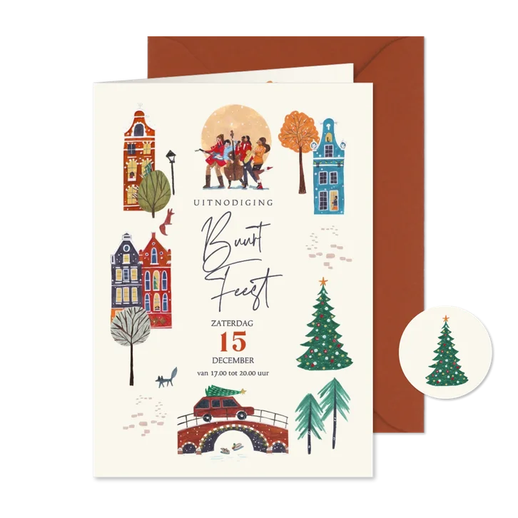 Uitnodiging kerst buurtfeest grachtenpanden