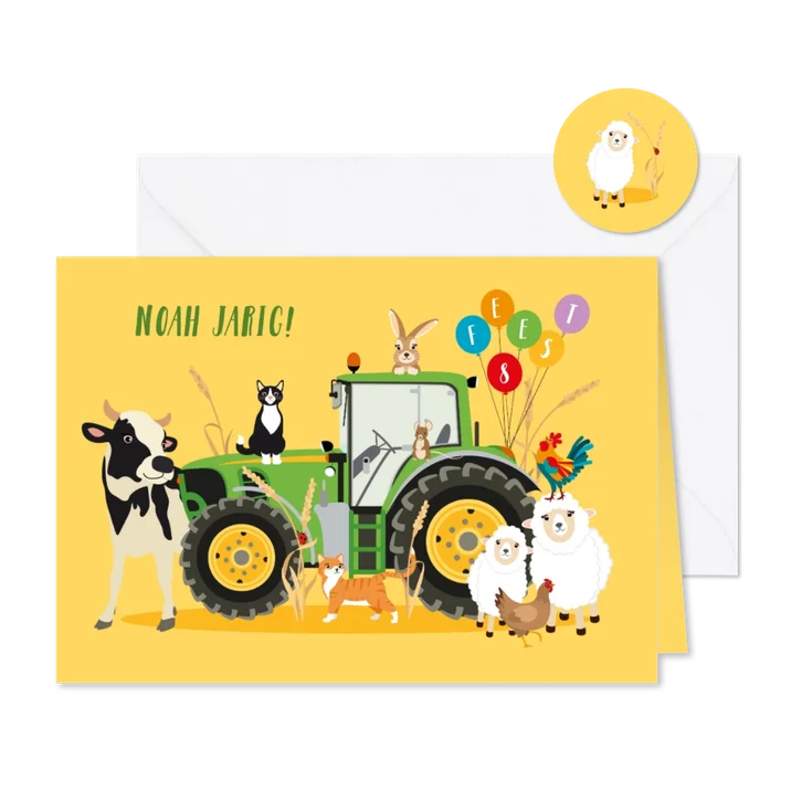 Uitnodiging kinderfeest boerderij dieren