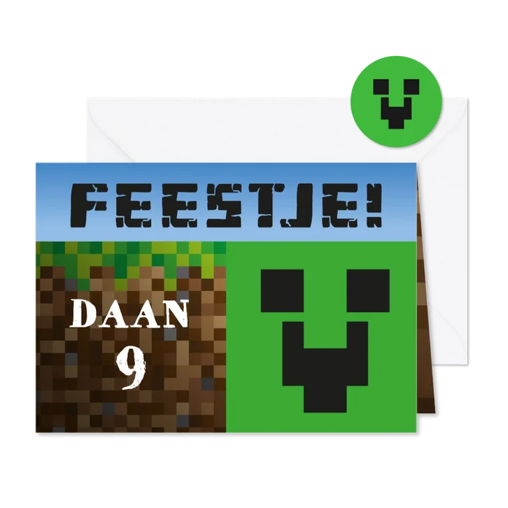 Uitnodiging kinderfeestje bouwspel