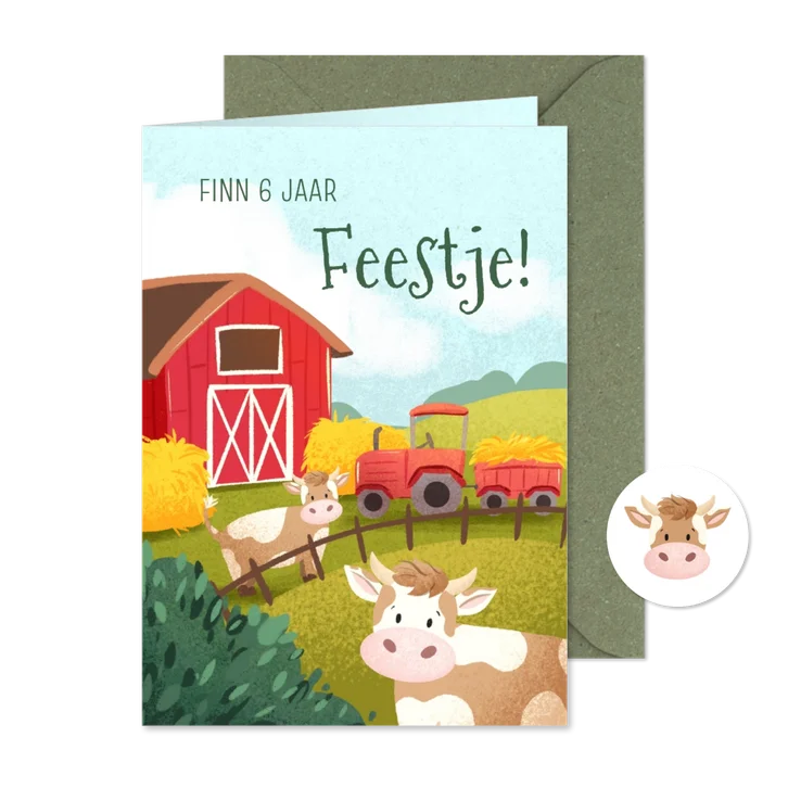 Uitnodiging kinderfeestje in boerderij thema
