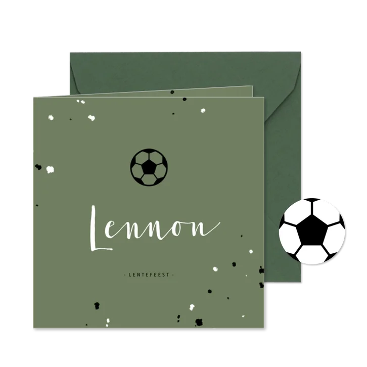 Uitnodiging lentefeest voetbal met spetters