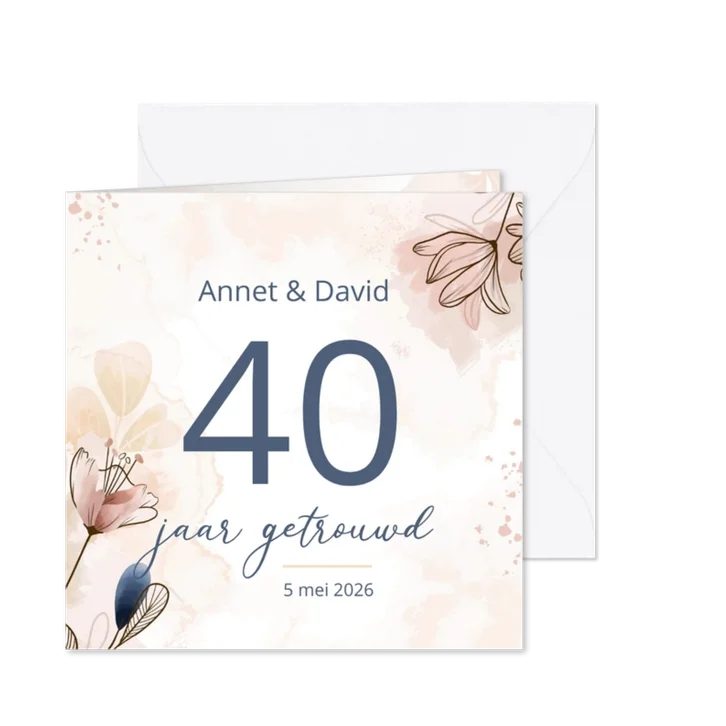 Uitnodiging met botanische elementen