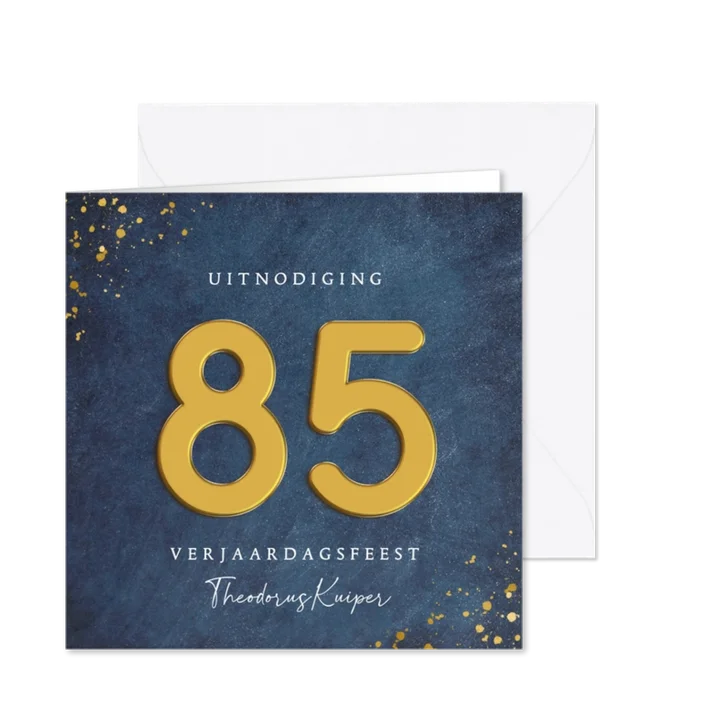 Uitnodiging met gouden leeftijd 85 jaar 