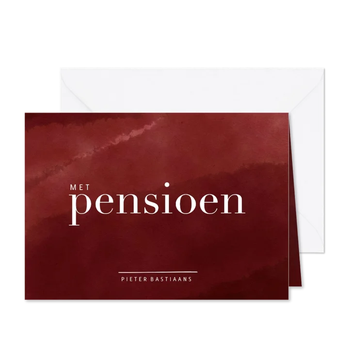 Uitnodiging met pensioen op bordeaux waterverf