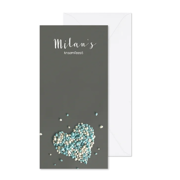 Uitnodiging muizenhart jongen