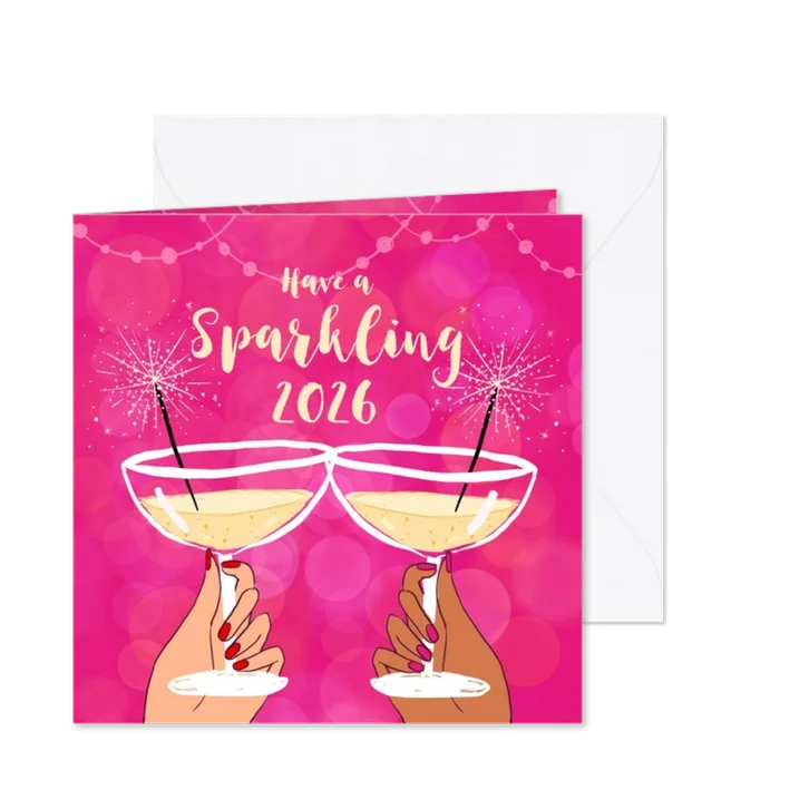 Uitnodiging nieuwjaarsborrel sterretjes hip champagne 