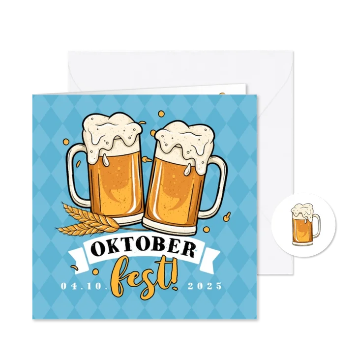 Uitnodiging oktoberfest bier illustratie confetti