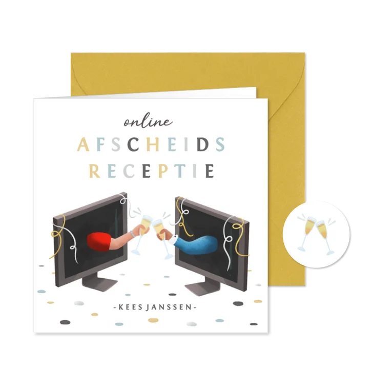 Uitnodiging online afscheidsreceptie of borrel
