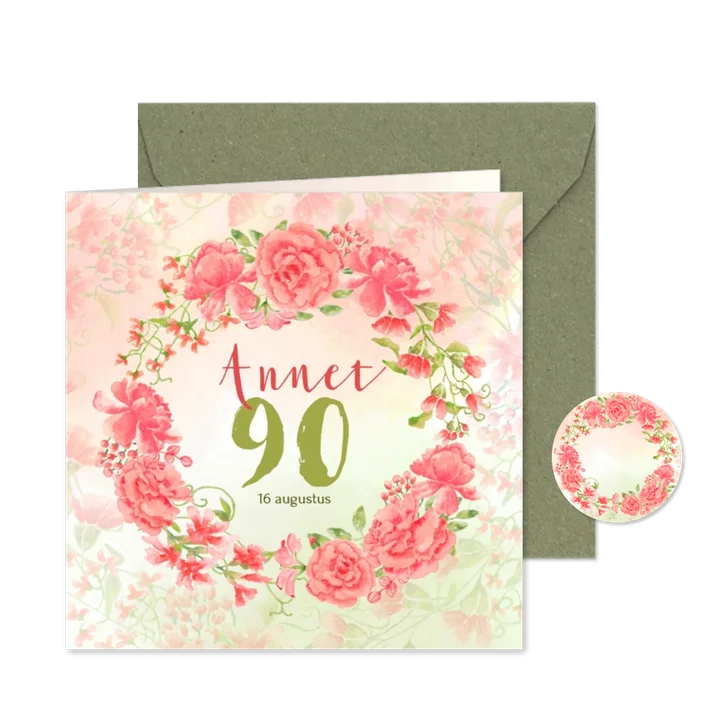 Uitnodiging oranje-rode rozen